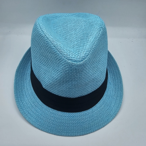 The Hatter Company Accessories - The Hatter Company Blue Fedora Straw Hat